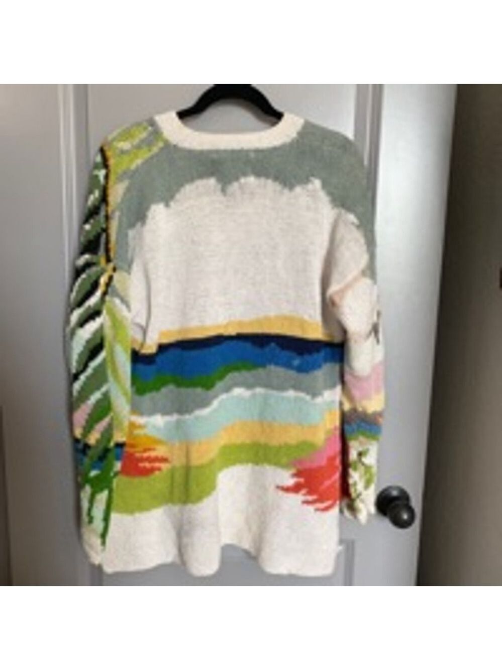 Women's Knitting Needle Sweater Size M White Pink Flamingo - Picture 3 of 7
